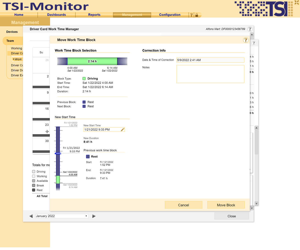 Easily, intuitively and visually adjust any incorrect working times.